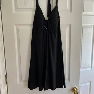 Black Halter Dress with Beading